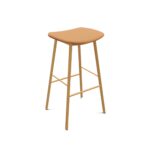 barkruk den bosch frame goud imitatie EPA15 kunstleer oranje bruin m318