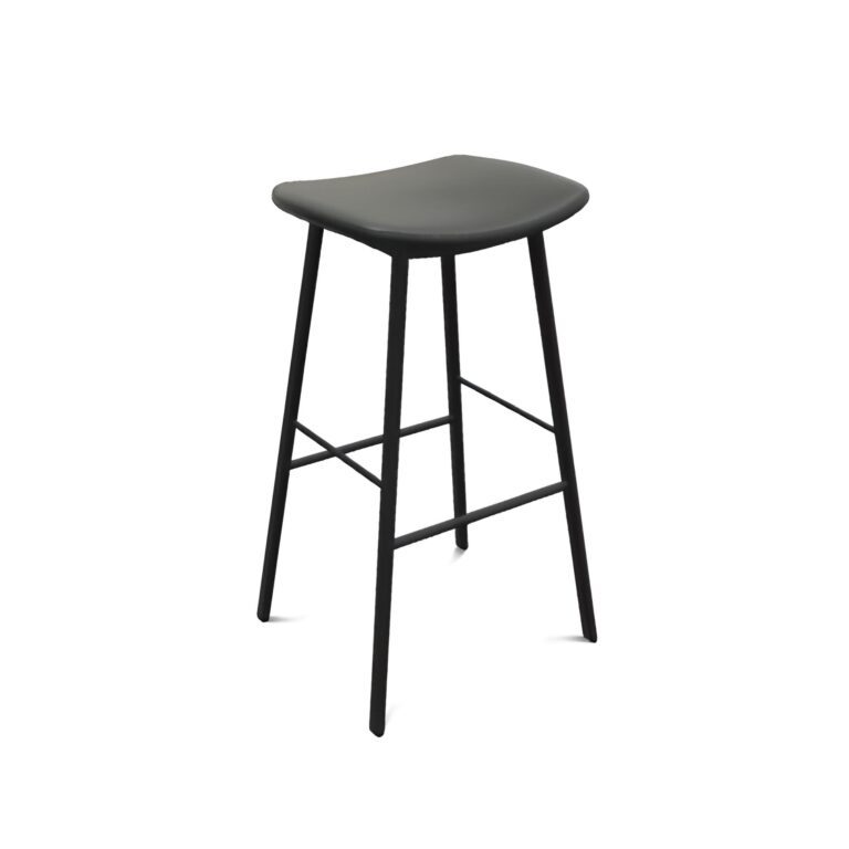 barkruk den bosch zwart frame zwart kunstleer