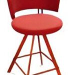 barkruk wit in rode variant