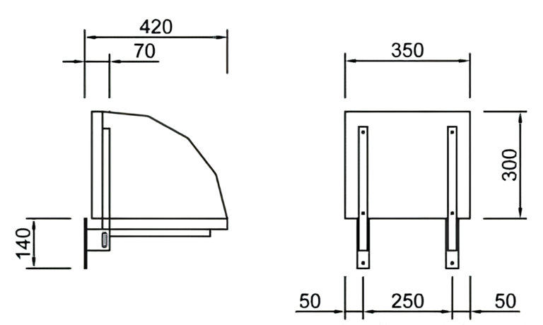 liftstoel k3 technische tekening afmetingen