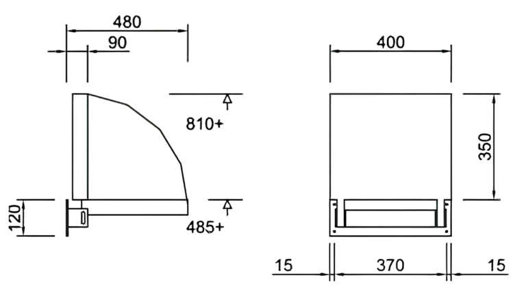 liftstoel k4 technische tekening afmetingen