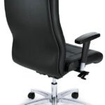 bureaufauteuil den haag zwart leder schuin achterkant