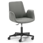 design fauteuil Anne grijs met kunststof zwarte poot