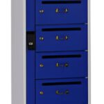 voorraad postvakkenkast 10 vakken blauw-grijs