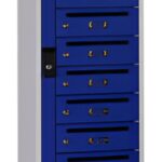 voorraad postvakkenkast 15 vakken blauw-grijs