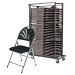 klapstoel deluxe chroom zwart met spikkel motief kar met klapstoelen