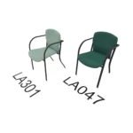stapelbare vergaderstoelen zwart frame stof LA301 en LA047