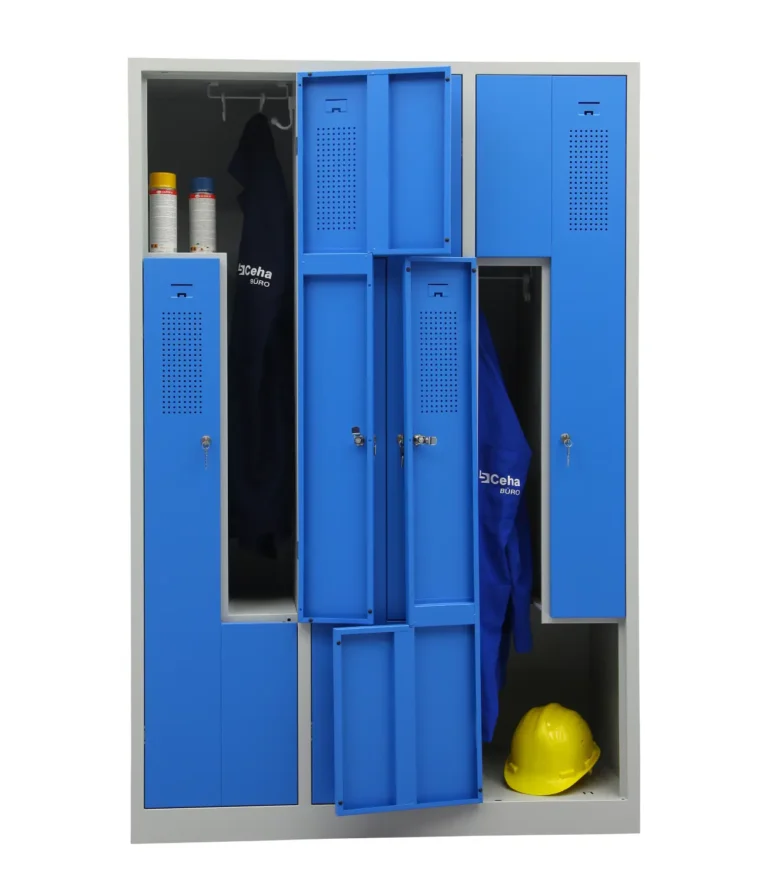 Z-garderobekast 3 kolommen met 2 open deuren