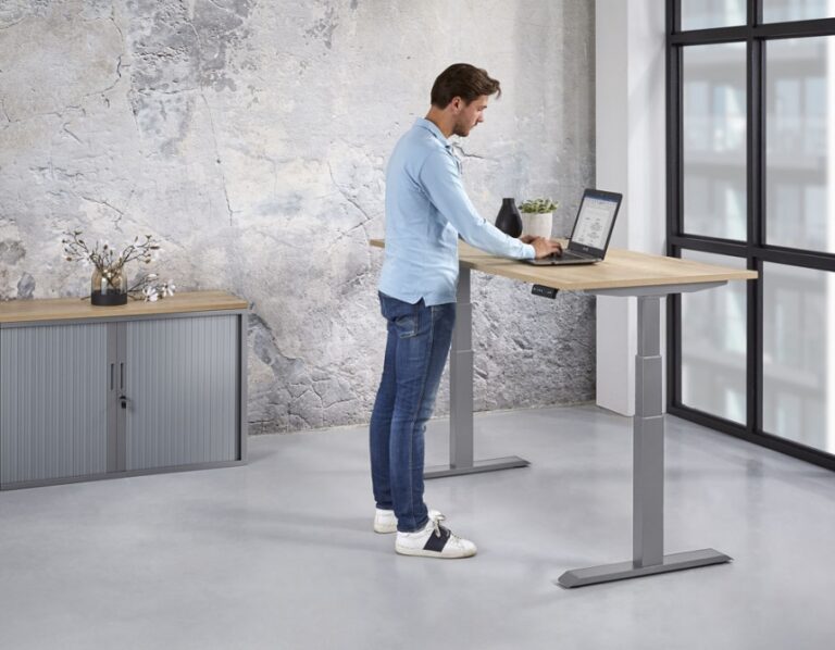 hoog laag bureau aluminium frame