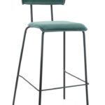 barkruk met rugleuning earth teal 198