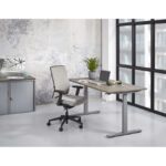 slingertafel hoogte met slinger instelbaar aluminium bruin logan eiken