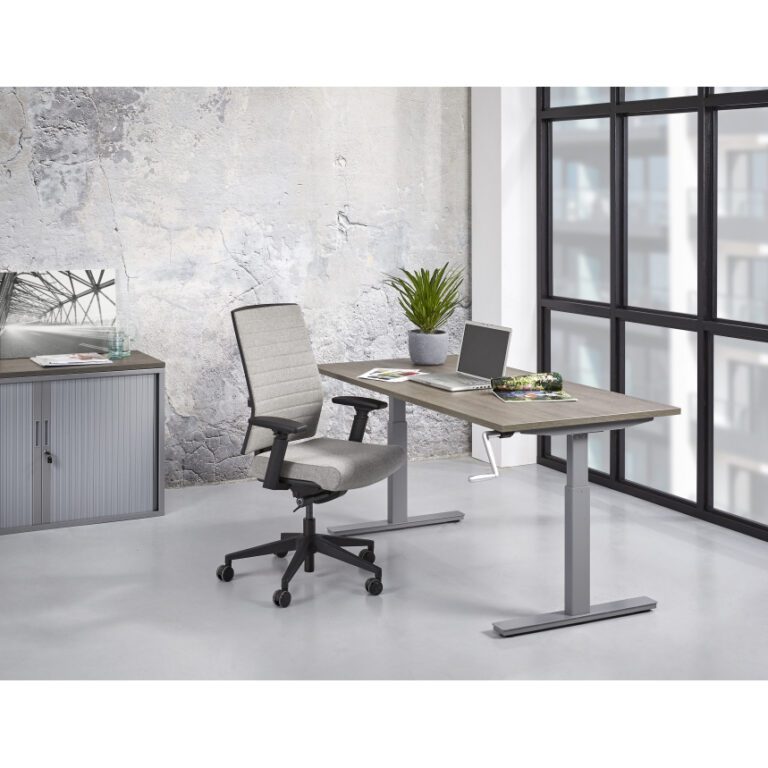 slingertafel hoogte met slinger instelbaar aluminium bruin logan eiken