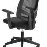 zwarte bureaustoel rug zwart mesh achterkant