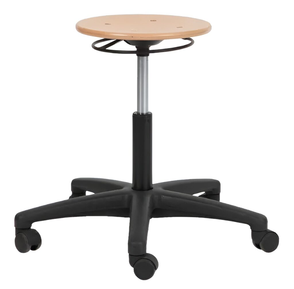 verrijdbaar krukje hout beuken wielen