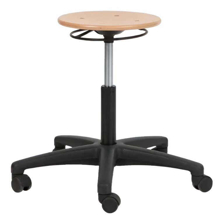 verrijdbaar krukje hout beuken wielen