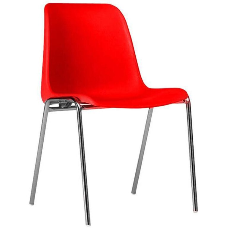 kunststof kantinestoelen felrood