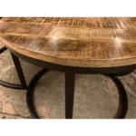 salontafel rond 3 delige set close up blad