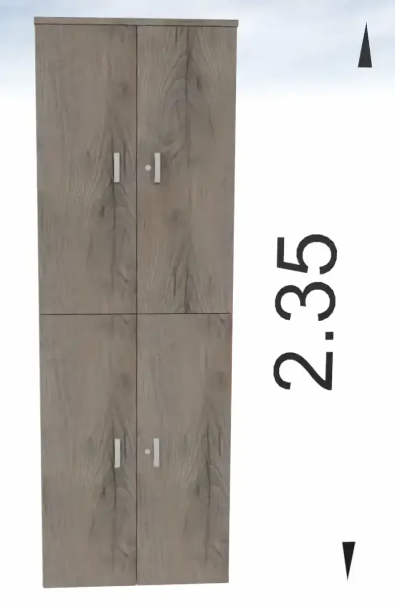 houten kantoorkast hoogte 235 cm donker eiken