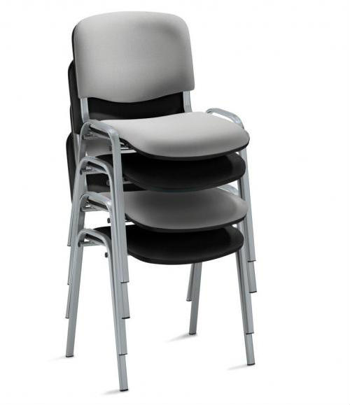 stevige stapelstoel ISO zwart, oranje, blauw grijs