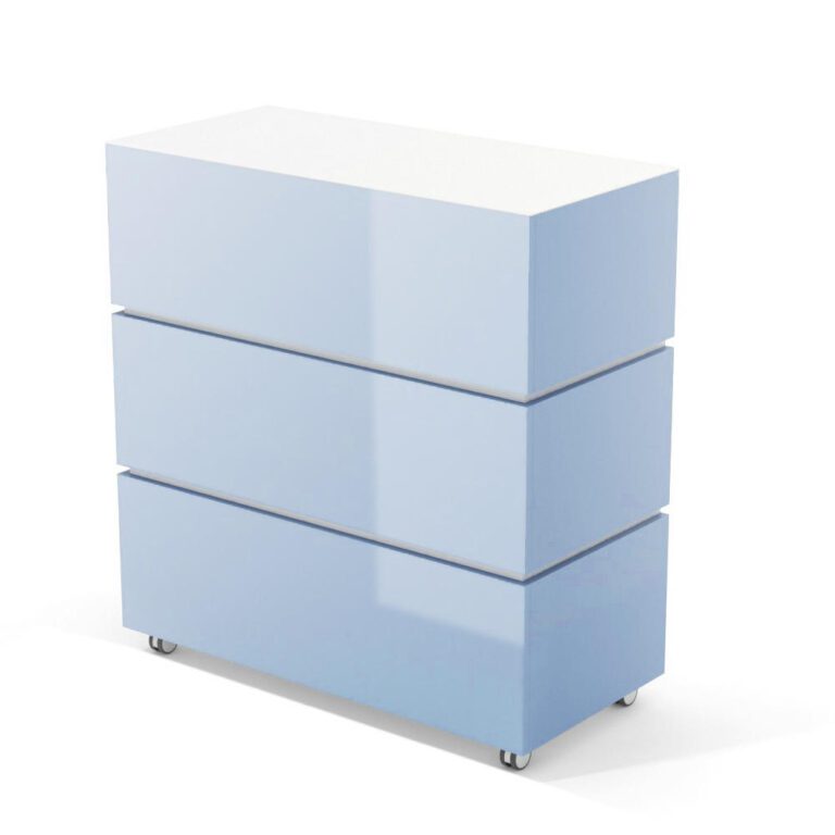 receptiebalie verrijdbaar hoogglans lichtblauw