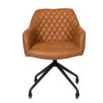 vergaderstoel Torstein cognac schuin voorkant zonder achtergrond