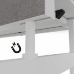 geluiddempende bureau tussenwand alu magneet verschuifbaar