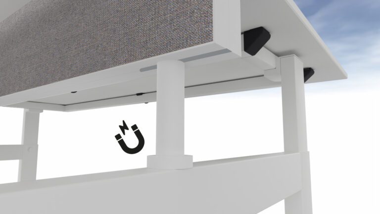 geluiddempende bureau tussenwand alu magneet verschuifbaar
