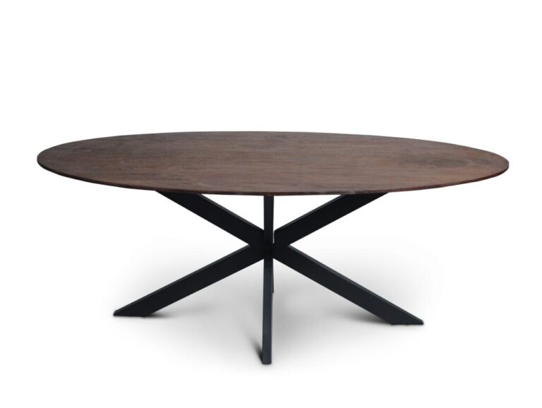 Ovale vergadertafel bruin ruw