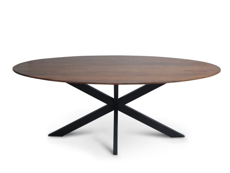 Ovale vergadertafel bruin glad