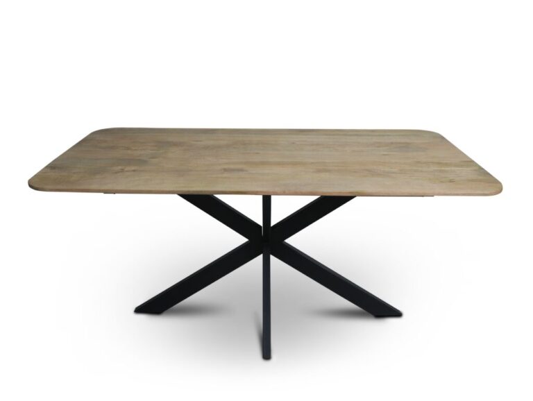 Rechthoekige afgeronde vergadertafel naturel glad