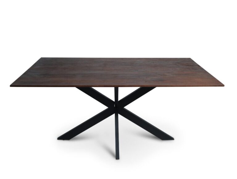 Rechthoekige vergadertafel bruin ruw