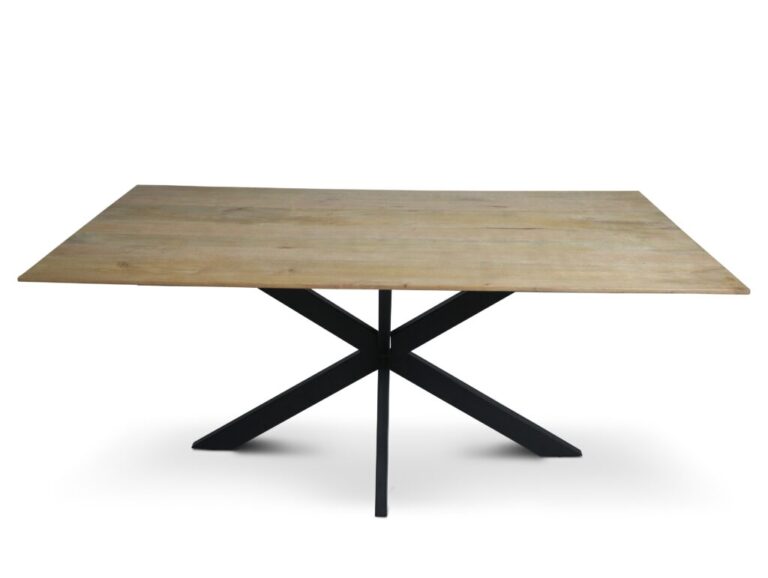 Rechthoekige vergadertafel naturel ruw