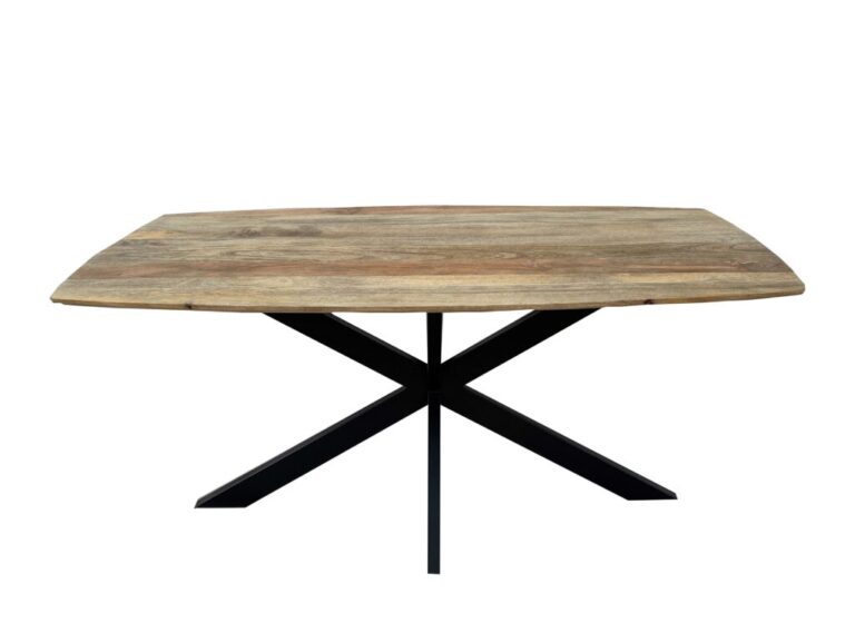 Tonvormige vergadertafel naturel ruw