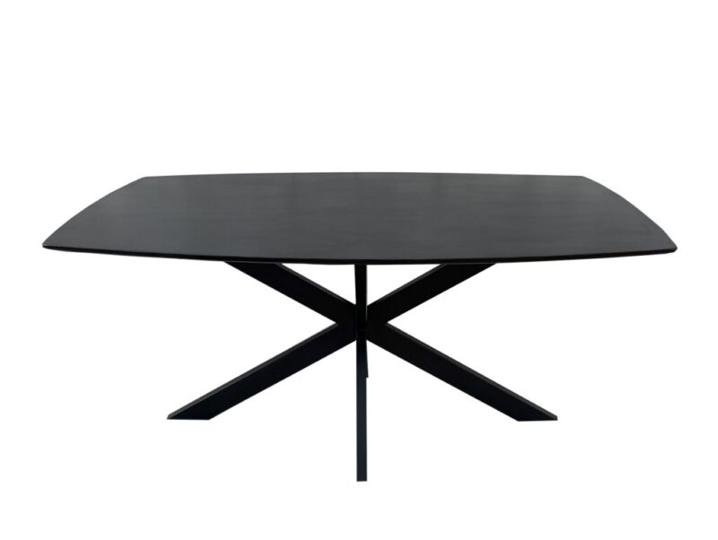 Tonvormige vergadertafel zwart glad