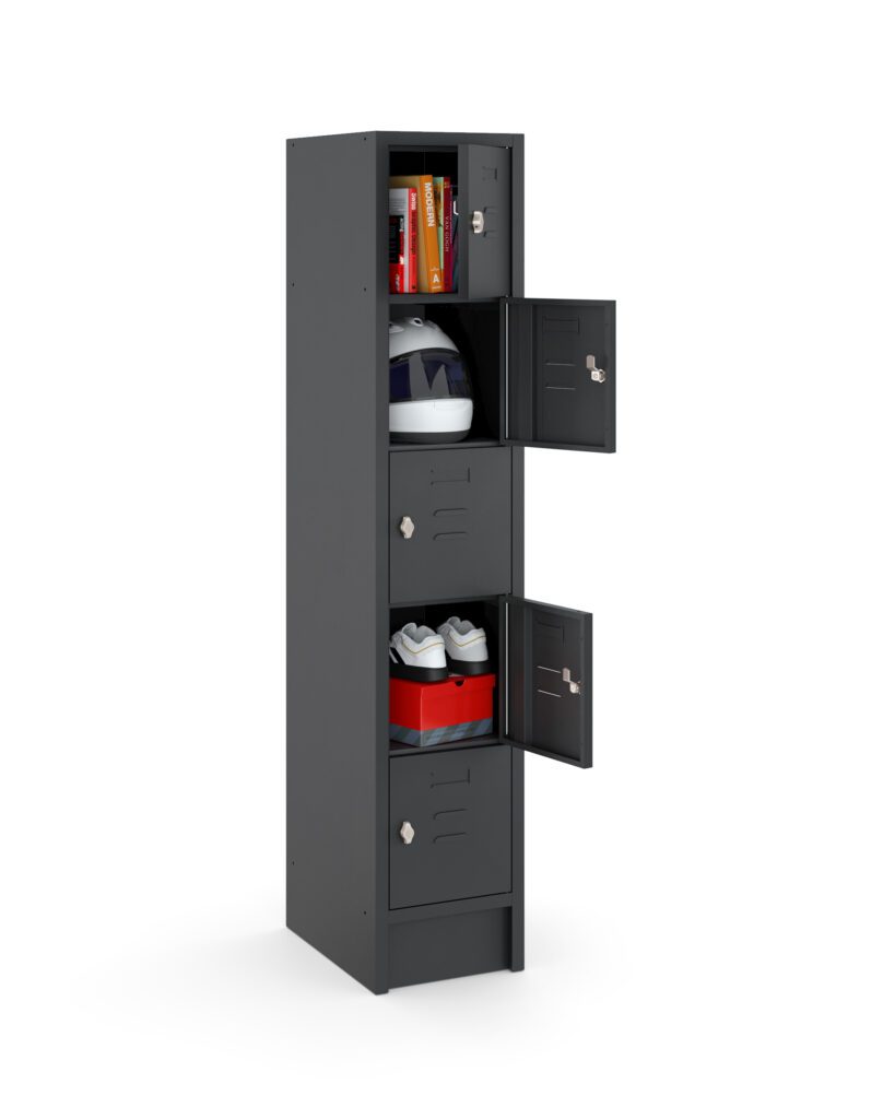 lockerkast 180x35 cm zwart