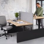 elektrisch bench bureau met wang