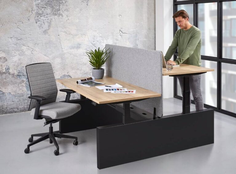 elektrisch bench bureau met wang