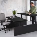 elektrisch bench bureau met wang