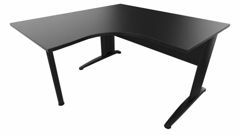 hoekbureau zwart 140x140cm hoogte 73cm