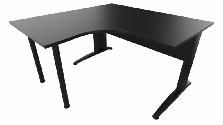 hoekbureau zwart 140x140cm verstelbaar