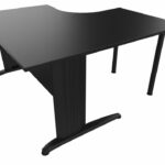 hoekbureau zwart 140x140cm verstelbaar