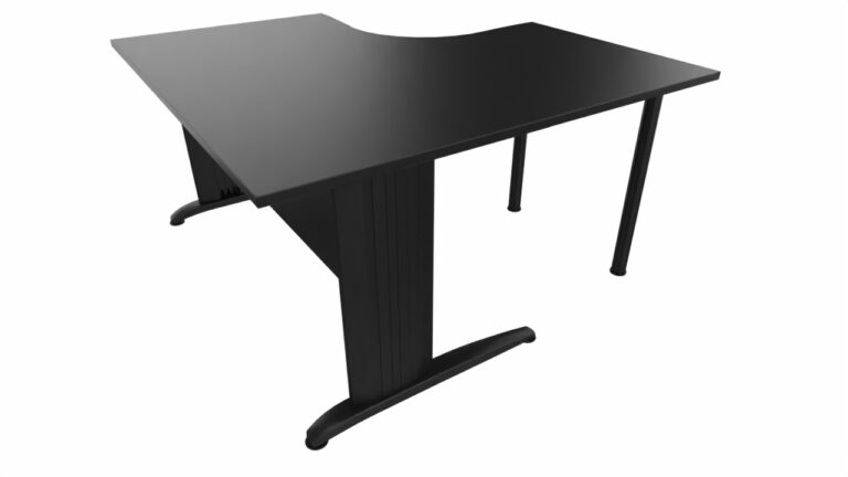 hoekbureau zwart 140x140cm verstelbaar