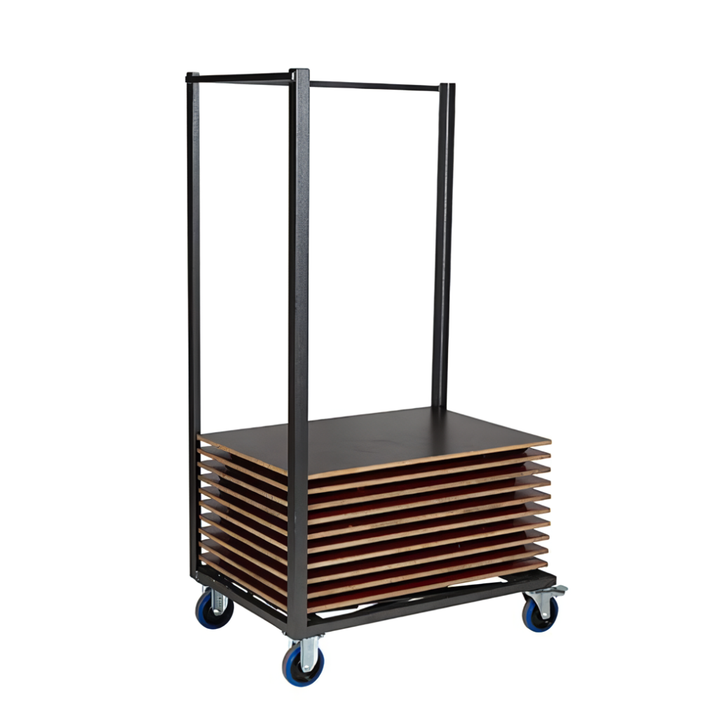 opklapbare examentafels met kar