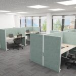 Akoestische tussenwand 4 bureaus
