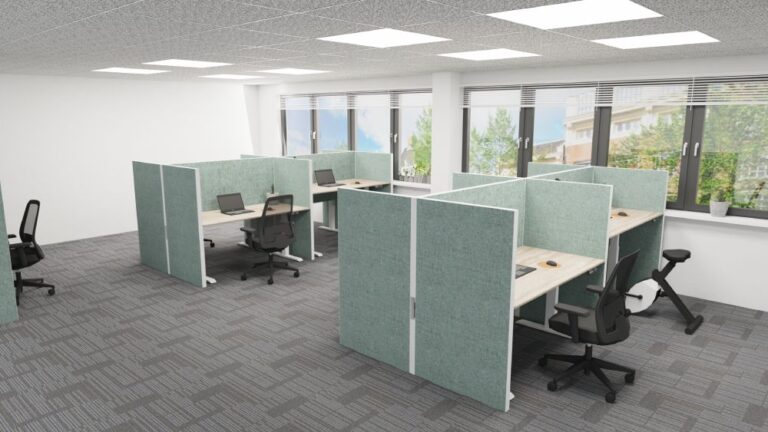 Akoestische tussenwand 4 bureaus