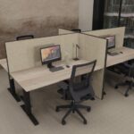 Akoestische tussenwand 4 bureaus