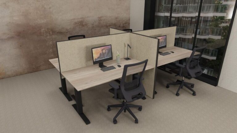 Akoestische tussenwand 4 bureaus