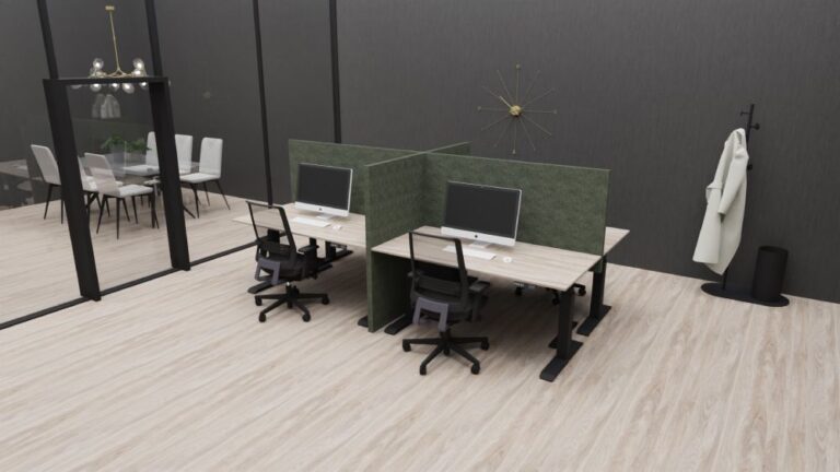 Akoestische tussenwand 4 bureaus