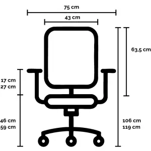 NEN bureaustoel met dikke zitting