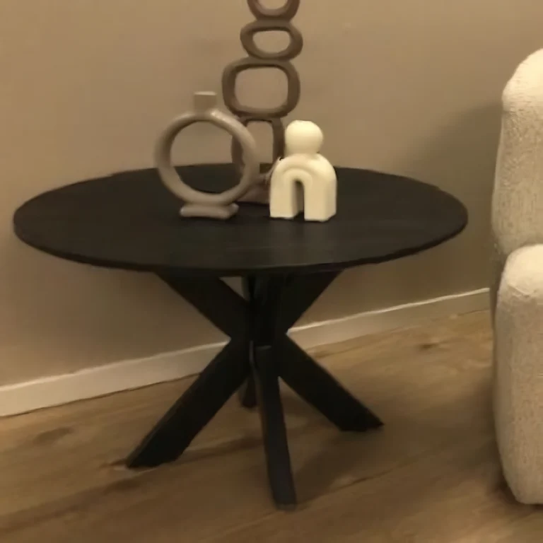 ronde bijzettafel mango 70cm diameter zwart